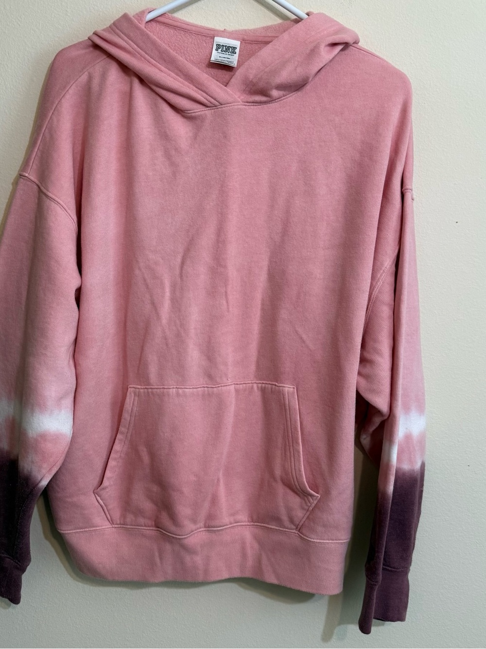 Victoria Secret PINK Dusty Rose Tie-Dye Sleeve Hoodie M